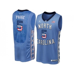 2016 US Flag Fashion 2016 Men's North Carolina Tar Heels Marcus Paige #5 College Basketball Jersey - Blue