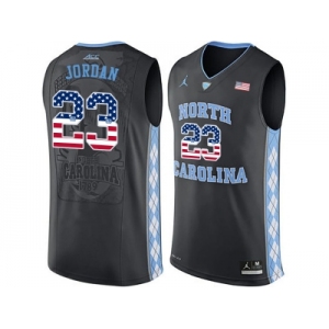 2016 US Flag Fashion 2016 Men's North Carolina Tar Heels Michael Jordan #23 College Basketball Jersey - Black