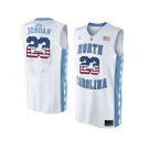 2016 US Flag Fashion 2016 Men's North Carolina Tar Heels Michael Jordan #23 College Basketball Jersey - White