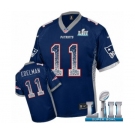 Men's Nike New England Patriots #11 Julian Edelman Elite Navy Blue Drift Fashion Super Bowl LII NFL Jersey