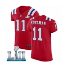 Men's Nike New England Patriots #11 Julian Edelman Red Alternate Vapor Untouchable Elite Player Super Bowl LII NFL Jersey