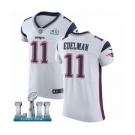 Men's Nike New England Patriots #11 Julian Edelman White Vapor Untouchable Elite Player Super Bowl LII NFL Jersey