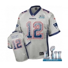 Men's Nike New England Patriots #12 Tom Brady Elite Grey Drift Fashion Super Bowl LII NFL Jersey