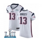 Men's Nike New England Patriots #13 Phillip Dorsett White Vapor Untouchable Elite Player Super Bowl LII NFL Jersey