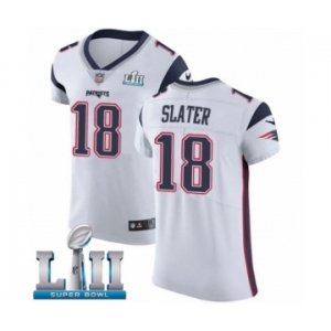 Men's Nike New England Patriots #18 Matthew Slater White Vapor Untouchable Elite Player Super Bowl LII NFL Jersey