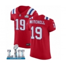 Men's Nike New England Patriots #19 Malcolm Mitchell Red Alternate Vapor Untouchable Elite Player Super Bowl LII NFL Jersey