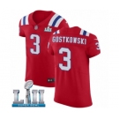 Men's Nike New England Patriots #3 Stephen Gostkowski Red Alternate Vapor Untouchable Elite Player Super Bowl LII NFL Jersey