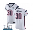 Men's Nike New England Patriots #30 Duron Harmon White Vapor Untouchable Elite Player Super Bowl LII NFL Jersey