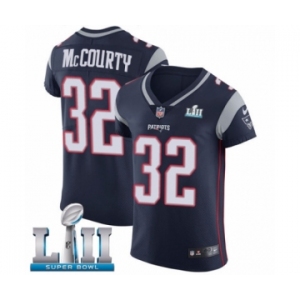 Men's Nike New England Patriots #32 Devin McCourty Navy Blue Team Color Vapor Untouchable Elite Player Super Bowl LII NFL Jersey