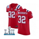 Men's Nike New England Patriots #32 Devin McCourty Red Alternate Vapor Untouchable Elite Player Super Bowl LII NFL Jersey