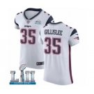 Men's Nike New England Patriots #35 Mike Gillislee White Vapor Untouchable Elite Player Super Bowl LII NFL Jersey