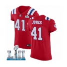 Men's Nike New England Patriots #41 Cyrus Jones Red Alternate Vapor Untouchable Elite Player Super Bowl LII NFL Jersey