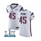 Men's Nike New England Patriots #45 Donald Trump White Vapor Untouchable Elite Player Super Bowl LII NFL Jersey