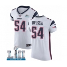 Men's Nike New England Patriots #54 Tedy Bruschi White Vapor Untouchable Elite Player Super Bowl LII NFL Jersey