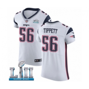 Men's Nike New England Patriots #56 Andre Tippett White Vapor Untouchable Elite Player Super Bowl LII NFL Jersey