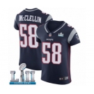 Men's Nike New England Patriots #58 Shea McClellin Navy Blue Team Color Vapor Untouchable Elite Player Super Bowl LII NFL Jersey