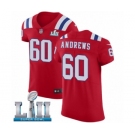 Men's Nike New England Patriots #60 David Andrews Red Alternate Vapor Untouchable Elite Player Super Bowl LII NFL Jersey