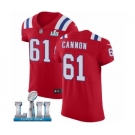 Men's Nike New England Patriots #61 Marcus Cannon Red Alternate Vapor Untouchable Elite Player Super Bowl LII NFL Jersey