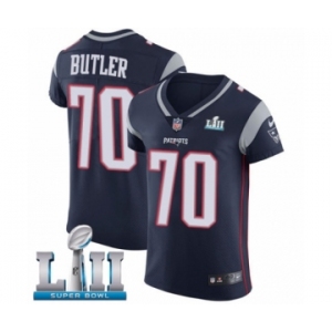 Men's Nike New England Patriots #70 Adam Butler Navy Blue Team Color Vapor Untouchable Elite Player Super Bowl LII NFL Jersey
