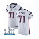 Men's Nike New England Patriots #71 Cameron Fleming White Vapor Untouchable Elite Player Super Bowl LII NFL Jersey