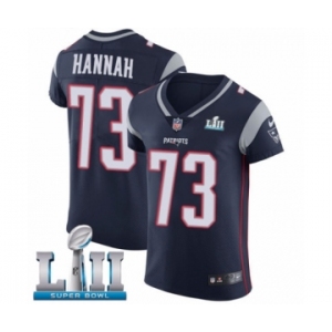 Men's Nike New England Patriots #73 John Hannah Navy Blue Team Color Vapor Untouchable Elite Player Super Bowl LII NFL Jersey