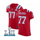 Men's Nike New England Patriots #77 Nate Solder Red Alternate Vapor Untouchable Elite Player Super Bowl LII NFL Jersey