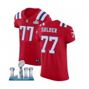 Men's Nike New England Patriots #77 Nate Solder Red Alternate Vapor Untouchable Elite Player Super Bowl LII NFL Jersey