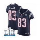 Men's Nike New England Patriots #83 Dwayne Allen Navy Blue Team Color Vapor Untouchable Elite Player Super Bowl LII NFL Jersey