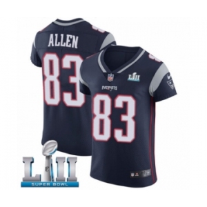 Men's Nike New England Patriots #83 Dwayne Allen Navy Blue Team Color Vapor Untouchable Elite Player Super Bowl LII NFL Jersey