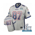 Men's Nike New England Patriots #87 Rob Gronkowski Elite Grey Drift Fashion Super Bowl LII NFL Jersey