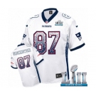 Men's Nike New England Patriots #87 Rob Gronkowski Elite White Drift Fashion Super Bowl LII NFL Jersey