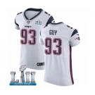 Men's Nike New England Patriots #93 Lawrence Guy White Vapor Untouchable Elite Player Super Bowl LII NFL Jersey