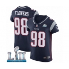 Men's Nike New England Patriots #98 Trey Flowers Navy Blue Team Color Vapor Untouchable Elite Player Super Bowl LII NFL Jersey