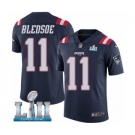 Men's Nike New England Patriots #11 Drew Bledsoe Limited Navy Blue Rush Vapor Untouchable Super Bowl LII NFL Jersey