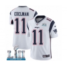 Men's Nike New England Patriots #11 Julian Edelman White Vapor Untouchable Limited Player Super Bowl LII NFL Jersey