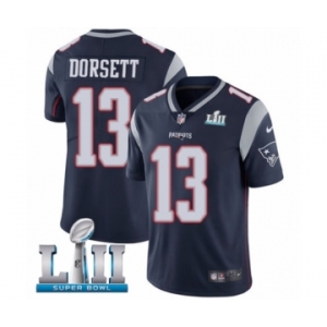 Men's Nike New England Patriots #13 Phillip Dorsett Navy Blue Team Color Vapor Untouchable Limited Player Super Bowl LII NFL Jersey