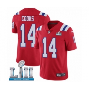 Men's Nike New England Patriots #14 Brandin Cooks Red Alternate Vapor Untouchable Limited Player Super Bowl LII NFL Jersey