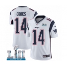 Men's Nike New England Patriots #14 Brandin Cooks White Vapor Untouchable Limited Player Super Bowl LII NFL Jersey