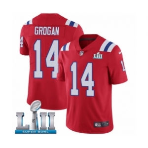 Men's Nike New England Patriots #14 Steve Grogan Red Alternate Vapor Untouchable Limited Player Super Bowl LII NFL Jersey