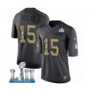 Men's Nike New England Patriots #15 Chris Hogan Limited Black 2016 Salute to Service Super Bowl LII NFL Jersey