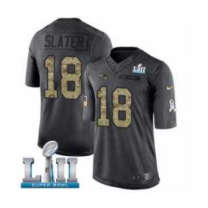 Men's Nike New England Patriots #18 Matthew Slater Limited Black 2016 Salute to Service Super Bowl LII NFL Jersey