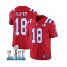 Men's Nike New England Patriots #18 Matthew Slater Red Alternate Vapor Untouchable Limited Player Super Bowl LII NFL Jersey