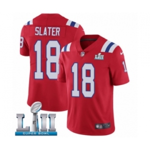 Men's Nike New England Patriots #18 Matthew Slater Red Alternate Vapor Untouchable Limited Player Super Bowl LII NFL Jersey