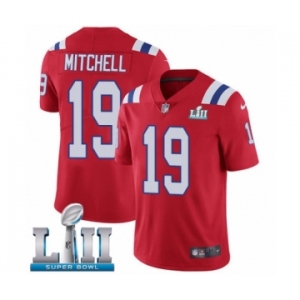 Men's Nike New England Patriots #19 Malcolm Mitchell Red Alternate Vapor Untouchable Limited Player Super Bowl LII NFL Jersey