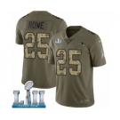 Men's Nike New England Patriots #25 Eric Rowe Limited Olive Camo 2017 Salute to Service Super Bowl LII NFL Jersey