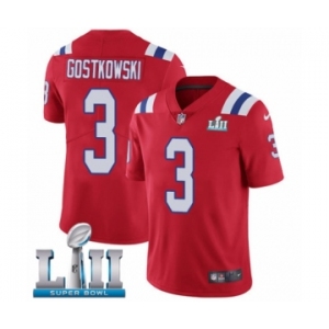 Men's Nike New England Patriots #3 Stephen Gostkowski Red Alternate Vapor Untouchable Limited Player Super Bowl LII NFL Jersey