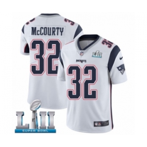 Men's Nike New England Patriots #32 Devin McCourty White Vapor Untouchable Limited Player Super Bowl LII NFL Jersey