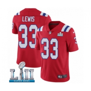 Men's Nike New England Patriots #33 Dion Lewis Red Alternate Vapor Untouchable Limited Player Super Bowl LII NFL Jersey