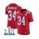 Men's Nike New England Patriots #34 Rex Burkhead Red Alternate Vapor Untouchable Limited Player Super Bowl LII NFL Jersey
