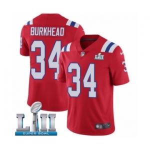Men's Nike New England Patriots #34 Rex Burkhead Red Alternate Vapor Untouchable Limited Player Super Bowl LII NFL Jersey